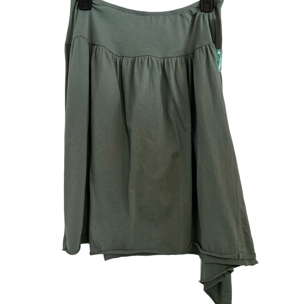 Realitee Y2K Green Asymmetrical Sequin Skirt Womens Medium.